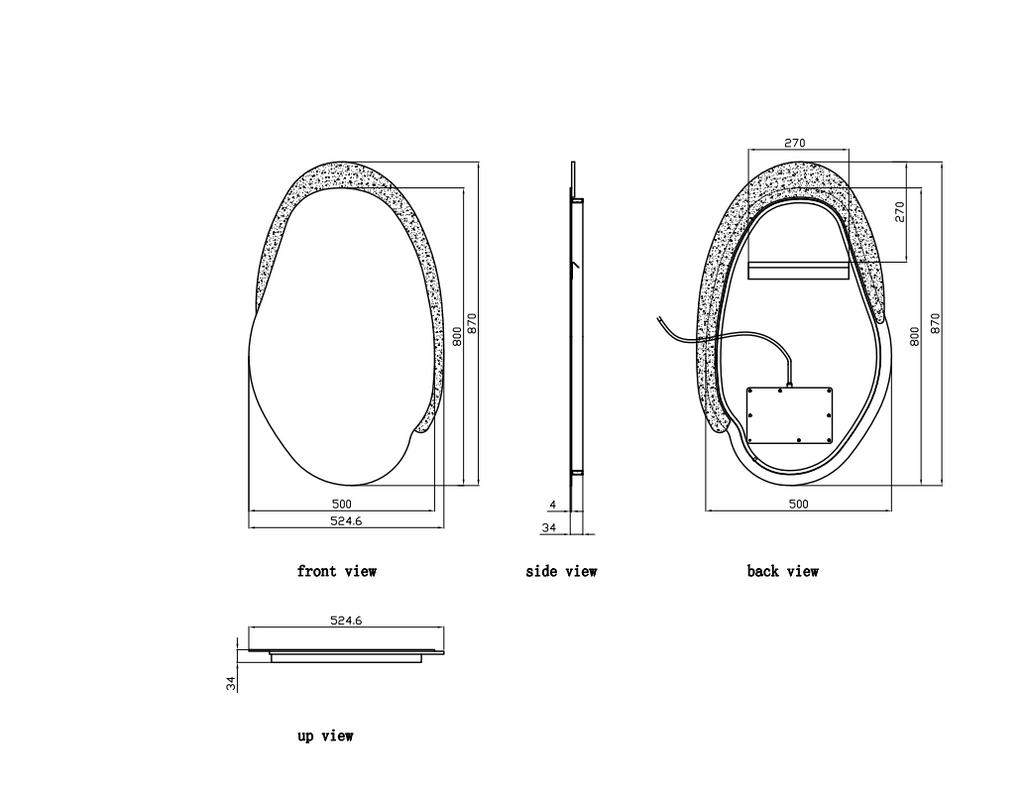 Vanta LED Mirror – 870mm Backlit Mirror with Acrylic Frame