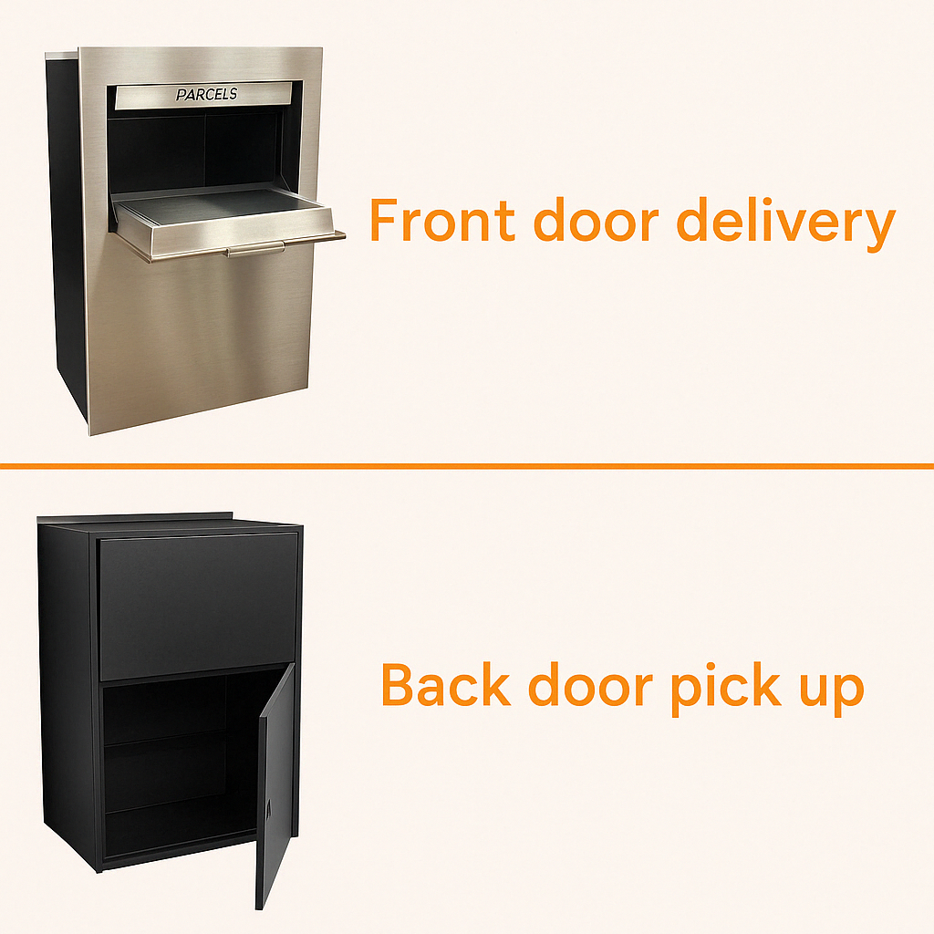 Stainless Steel Front & Rear Access Parcel Drop Box