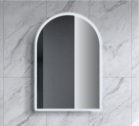 Tasman LED Mirror – 900mm Copper-Free Backlit Mirror with Touchless Sensor (Natural Timber or Matt White)