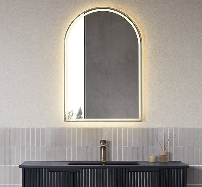 Tasman LED Mirror – Framed Wall-Hung Bathroom Mirror with Backlit Touch Sensor