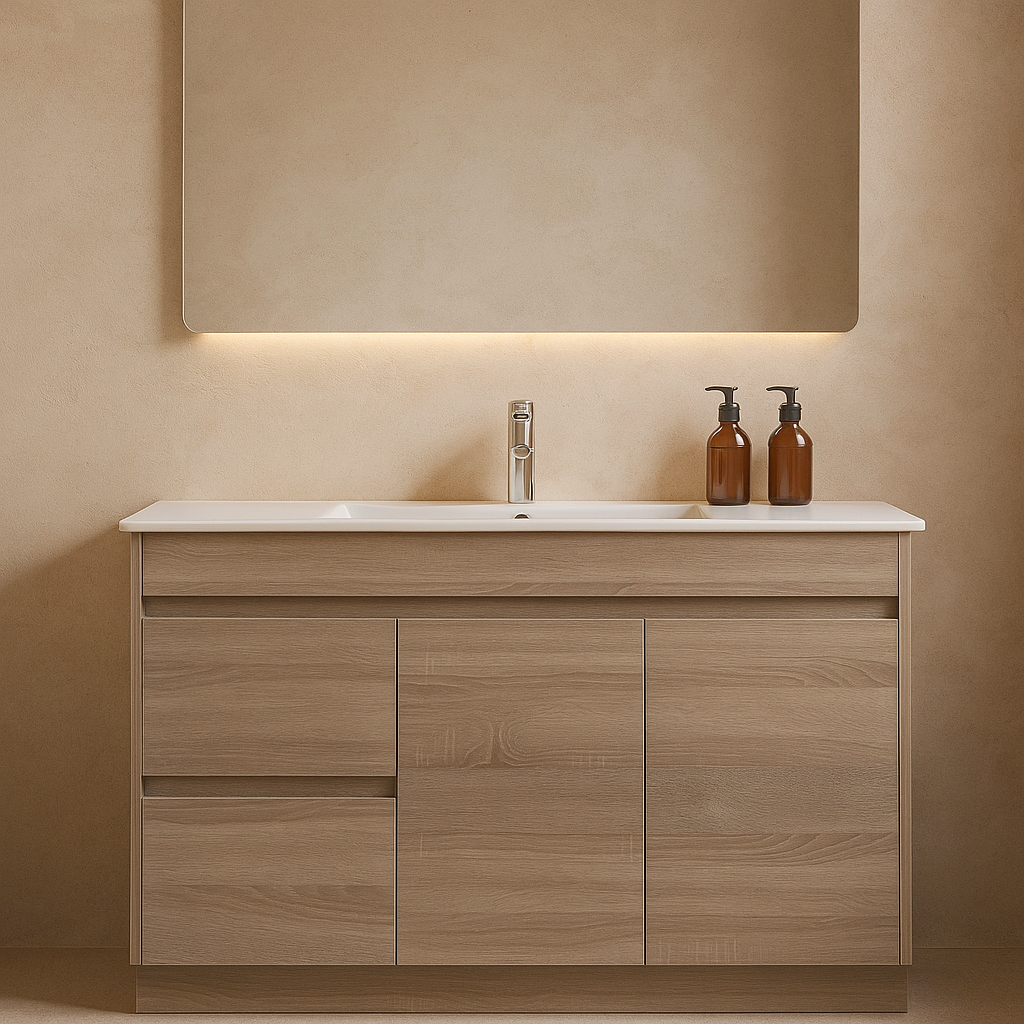 Tobi 900LA1 Freestanding 460mm Vanity Natural Timber & Oak Finish
