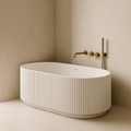 Trina 1500mm Freestanding Acrylic Bath – Fluted Design in Gloss & Matt White