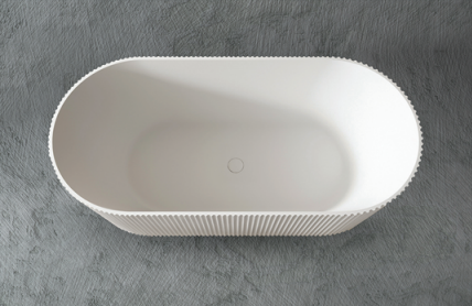 Trina 1700mm Freestanding Acrylic Bath – Premium Fluted Design in Gloss & Matt White