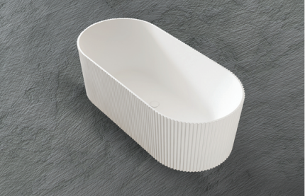 Trina 1700mm Freestanding Acrylic Bath – Premium Fluted Design in Gloss & Matt White