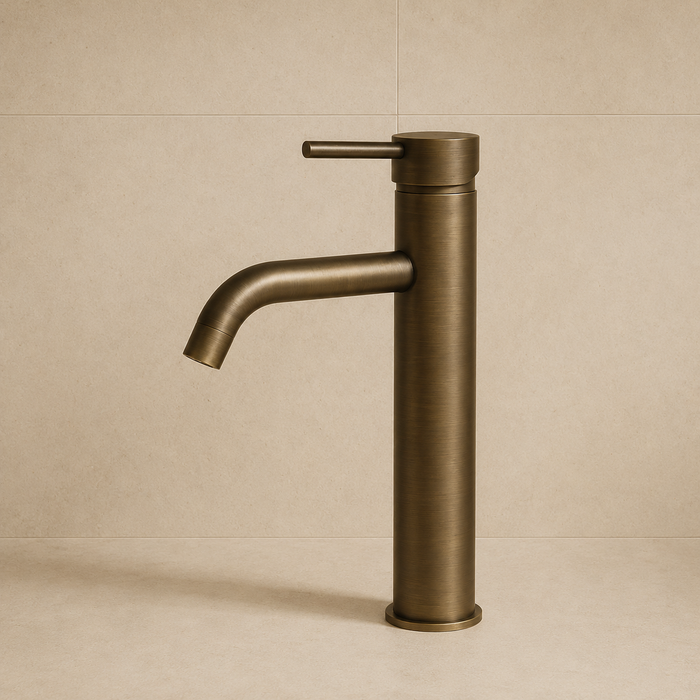 Seville Antique Brass Tall Basin Mixer