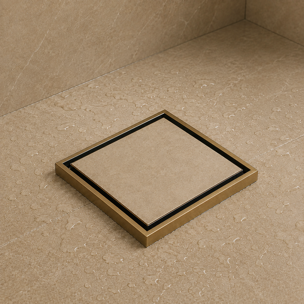 Seville Antique Brass Tile Insert Floor Waste