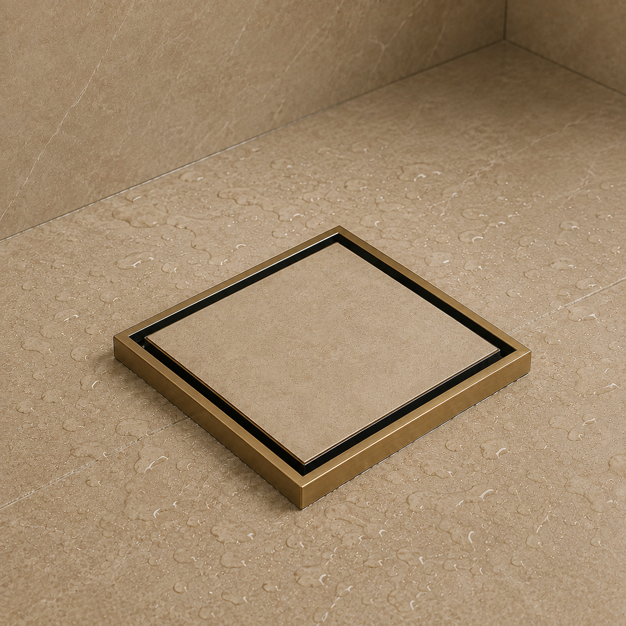 Seville Antique Brass Tile Insert Floor Waste