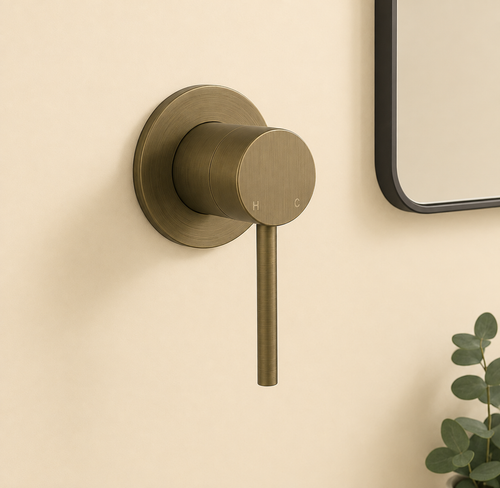 Seville Antique Brass Wall Mixer 80mm