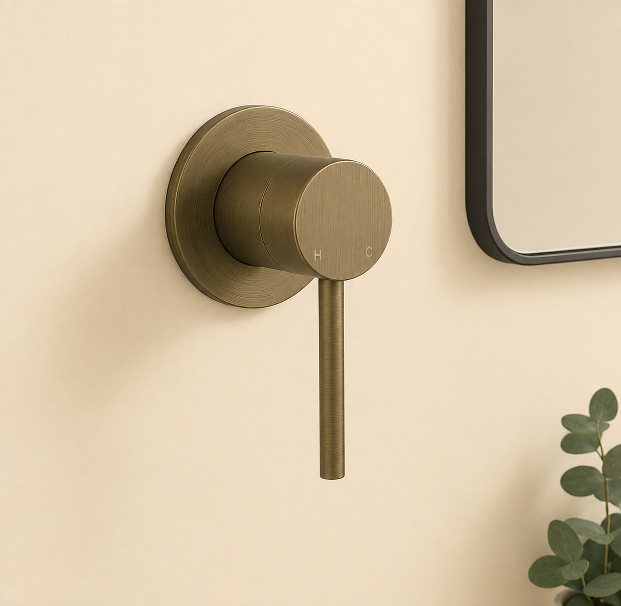 Seville Antique Brass Wall Mixer 64mm