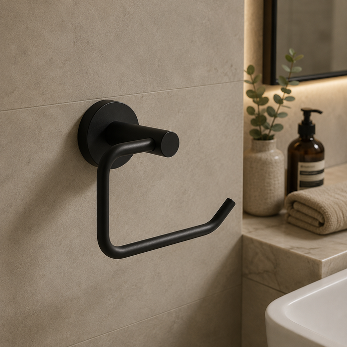 Black Round Toilet Paper Holder
