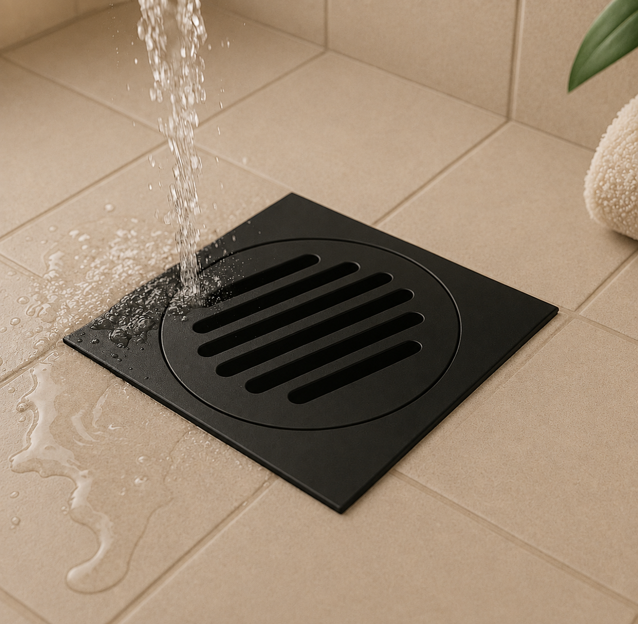 Black Square Floor Grate