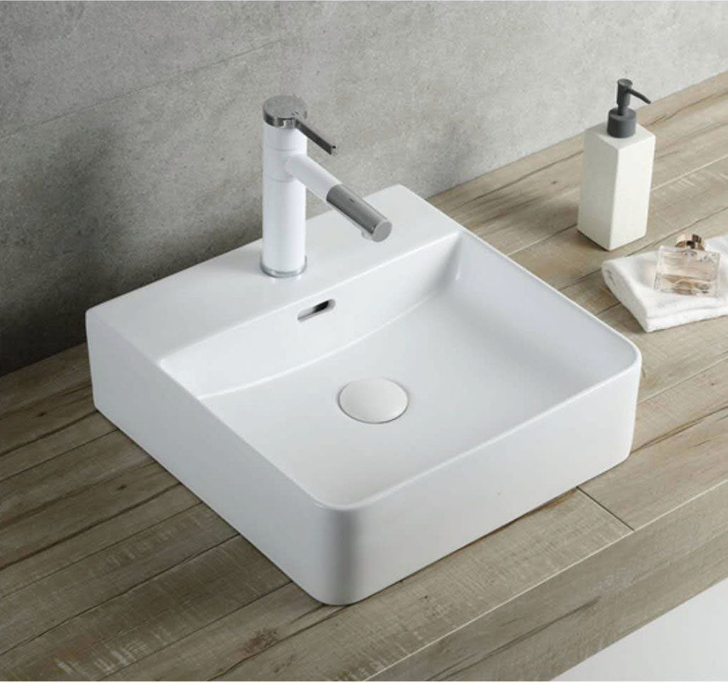 CB-121 Square Ceramic Countertop Basin –  420mmx420mmx130mm
