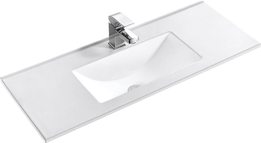 Ceramic Vanity Basin – Gloss White Top with Single Tap Hole 900mmx360mmx190mm