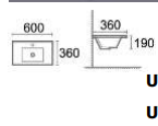 Ceramic Vanity Basin –  Gloss White with Single Tap Hole 600mmx360mmx190mm