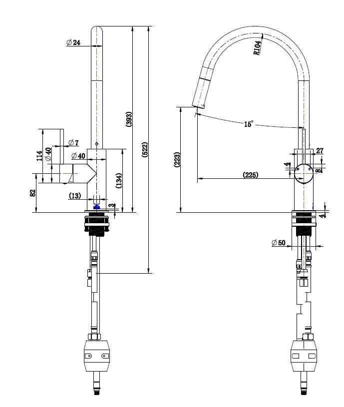 Chrome Pull Out Mixer