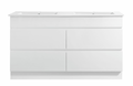 Core 1500DW Freestanding Vanity 460mm – Gloss White Finish with Soft Close Drawers