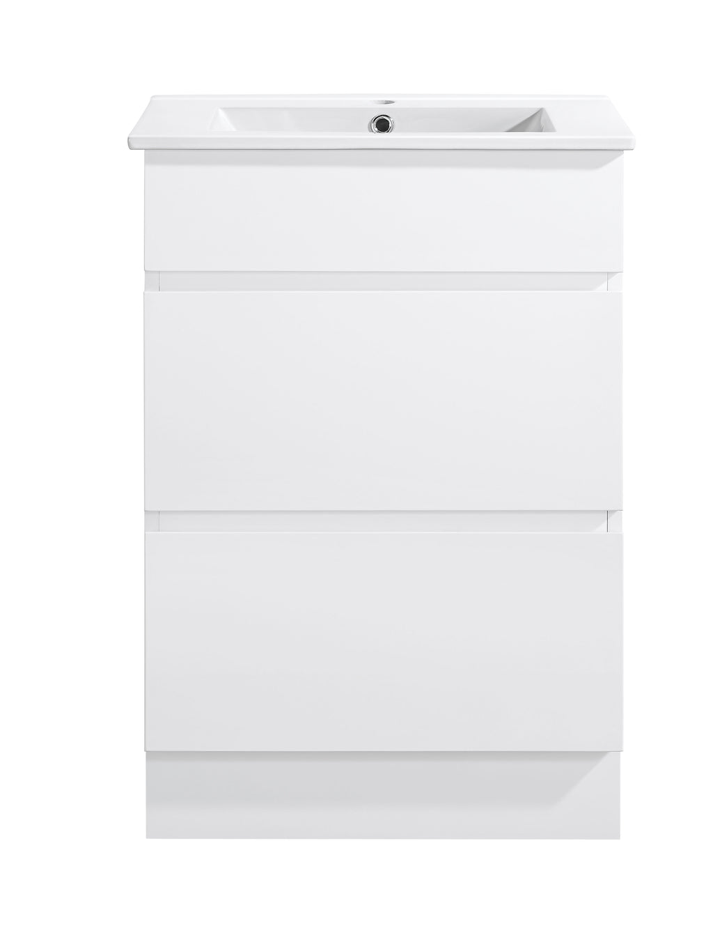 Core 600W Freestanding Vanity 460mm – Gloss White Finish with Soft Close Drawers