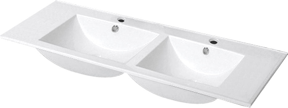 Double Bowl Ceramic Vanity Basin – Wide with Slimline Top & 1TH Per Bowl 1500mmx460mmx200mm