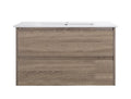 Mina 900A1 Wall Hung Vanity 460mm – Timber Look Melamine Finish with Soft Close Drawers