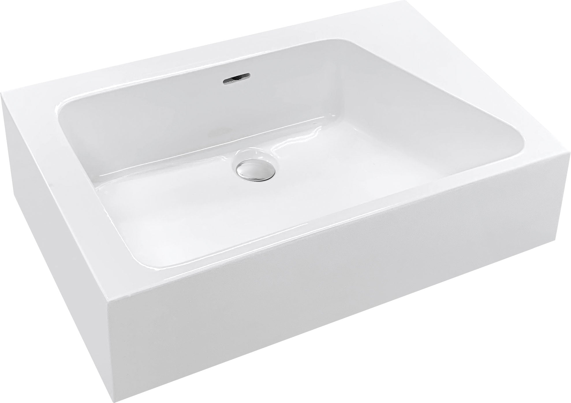 Rectangular Poly Marble Basin – Wall-Mount or Countertop Installation 650mmx400mmx200mm