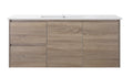 Royce 1200LA1 Wall Hung Vanity 460mm  – Timber Look Melamine Finish with Soft Close Drawers